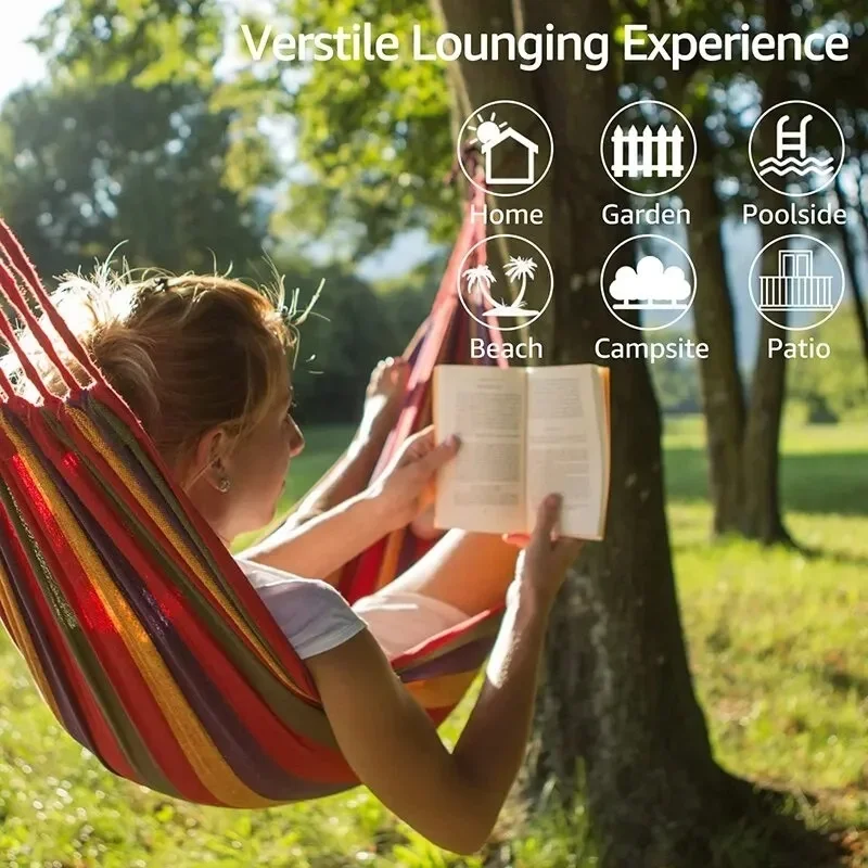 Outdoor Camping Hammock - أرجوحة قماشية خارجية للتخييم مع حبال