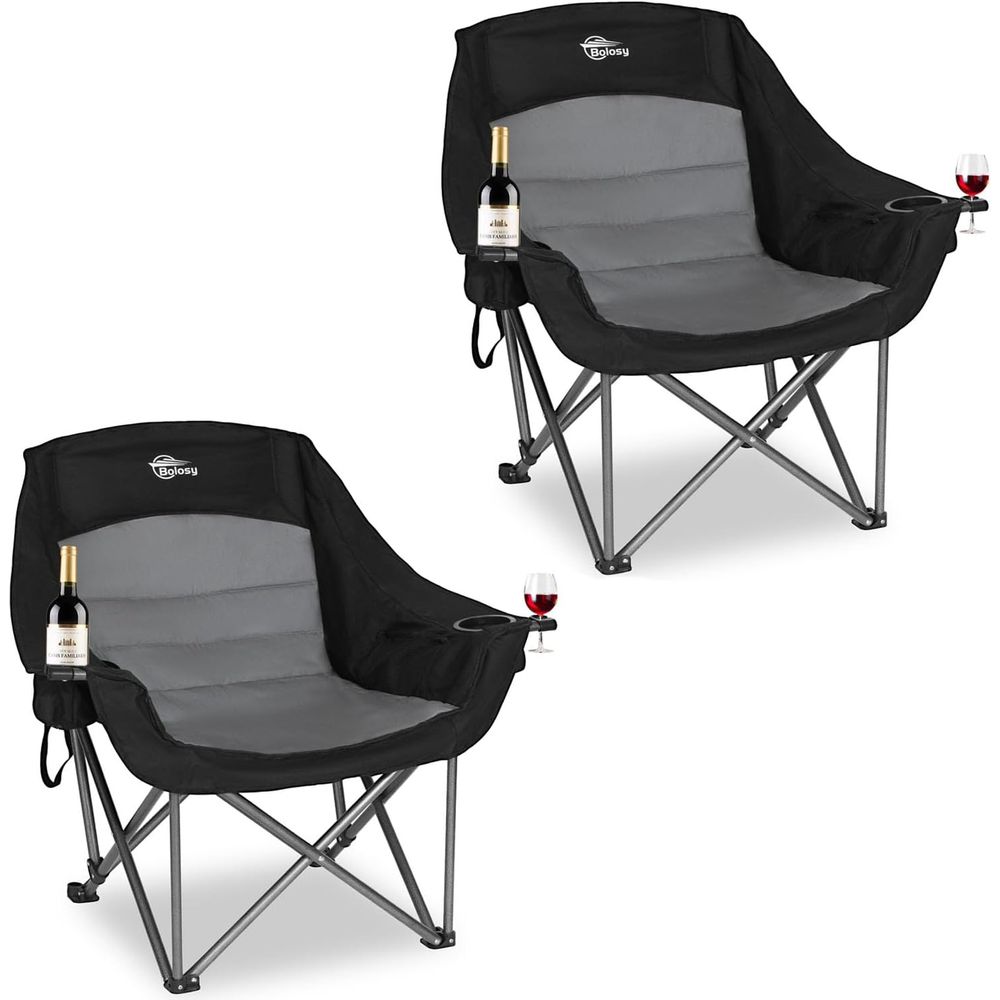 Outdoor Oversized Camping Chair - كرسيان كبيران للتخييم للبالغين، كراسي خارجية