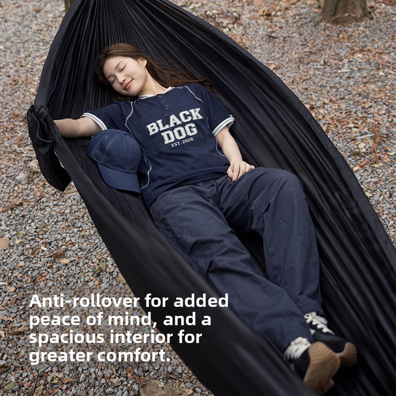Outdoor Camping Hammock - أرجوحة باراشوت سوداء اللون من بلاك