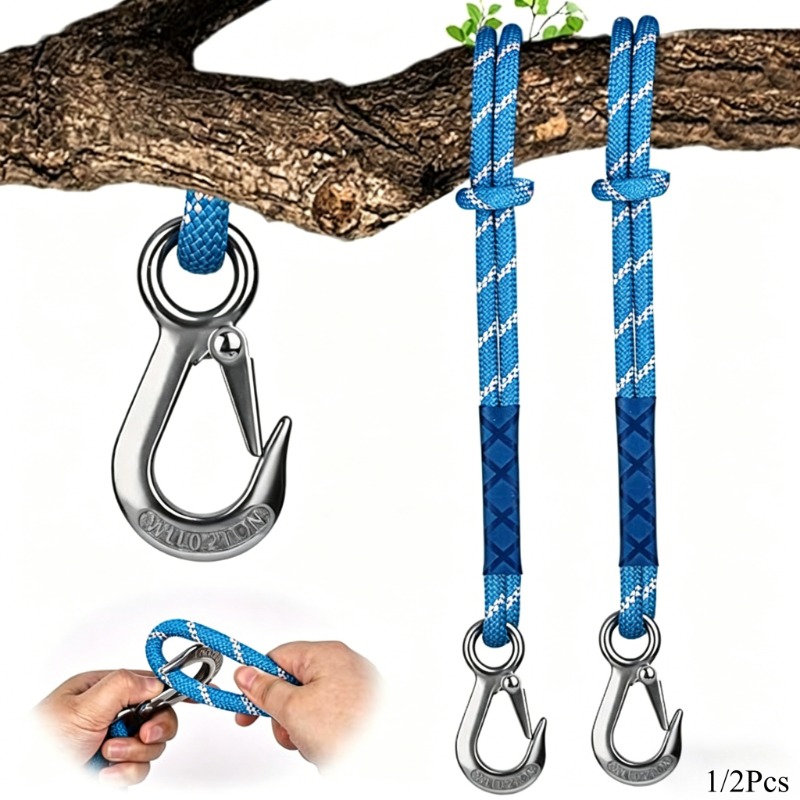 Outdoor Camping Hammock - 1/2 قطعة حبل نايلون بخطاف معدني