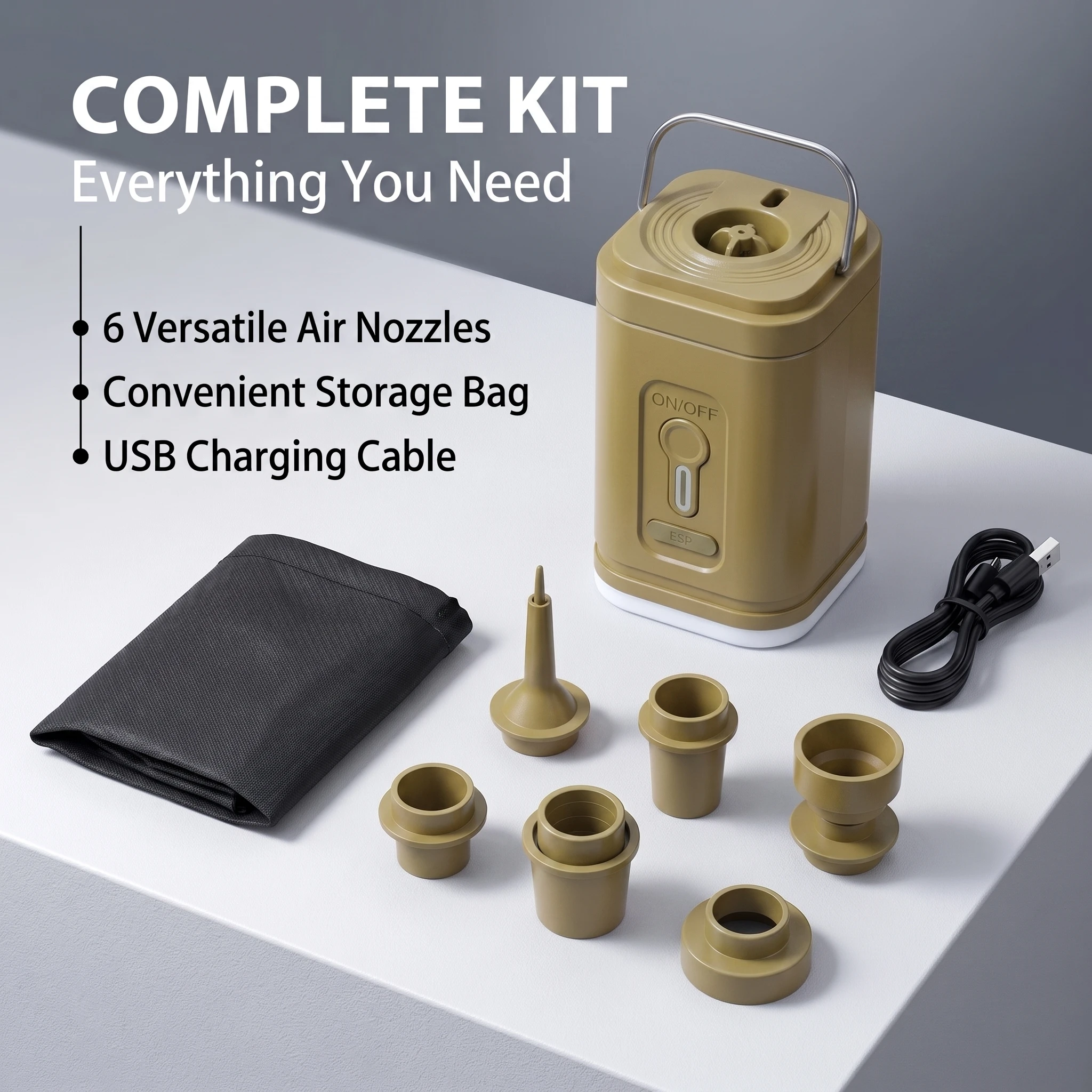 Outdoor Inflatable Camping Tent With Air Pump - مضخة هواء صغيرة لاسلكية محمولة USB-C