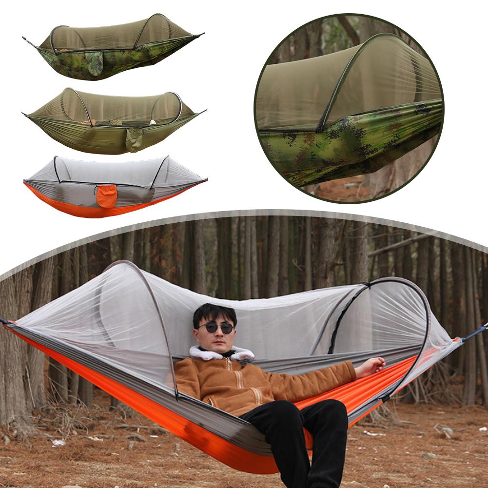 Outdoor Camping Hammock - أرجوحة سريعة التركيب تلقائيًا مع شبكة