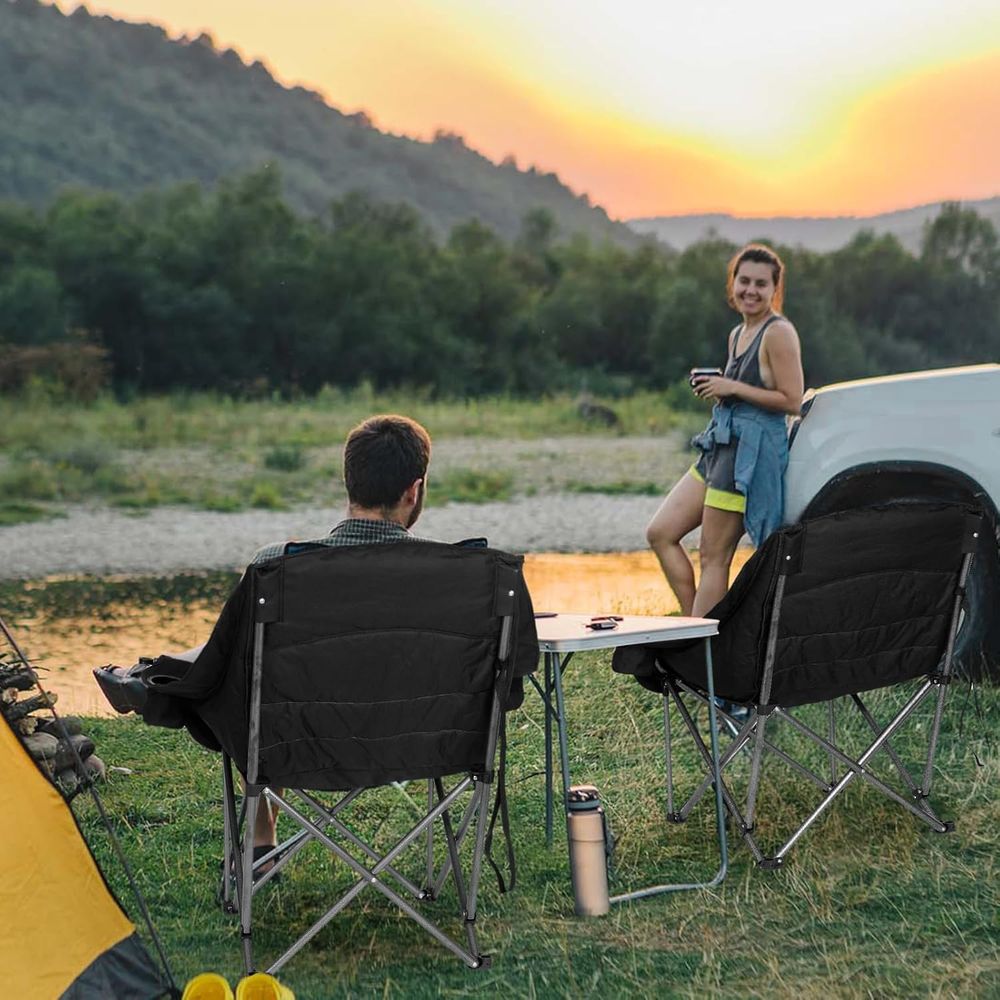 كرسيان كبيران للتخييم للبالغين - مراجعة Outdoor Oversized Camping Chair وسعره