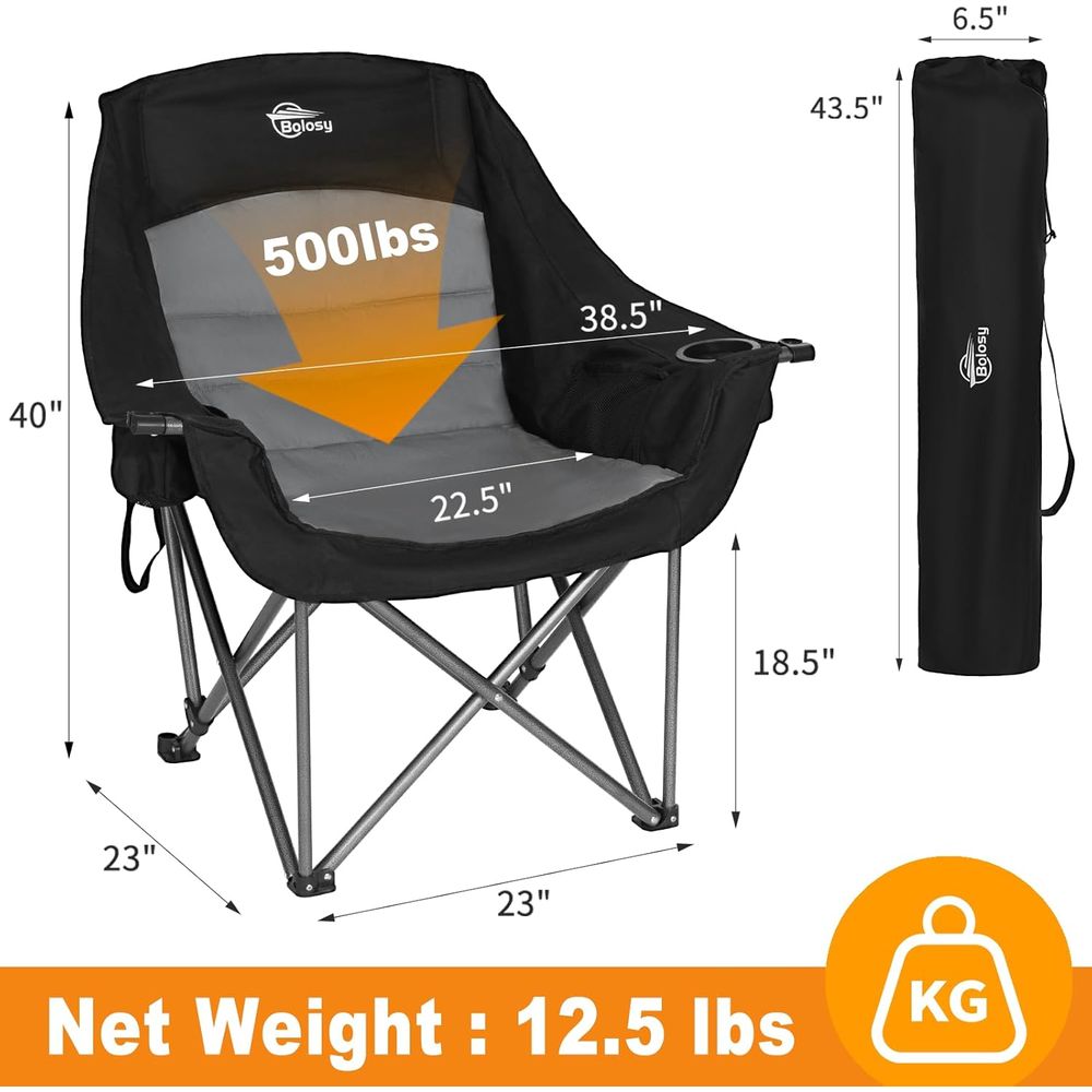 كرسيان كبيران للتخييم للبالغين - مراجعة Outdoor Oversized Camping Chair وسعره