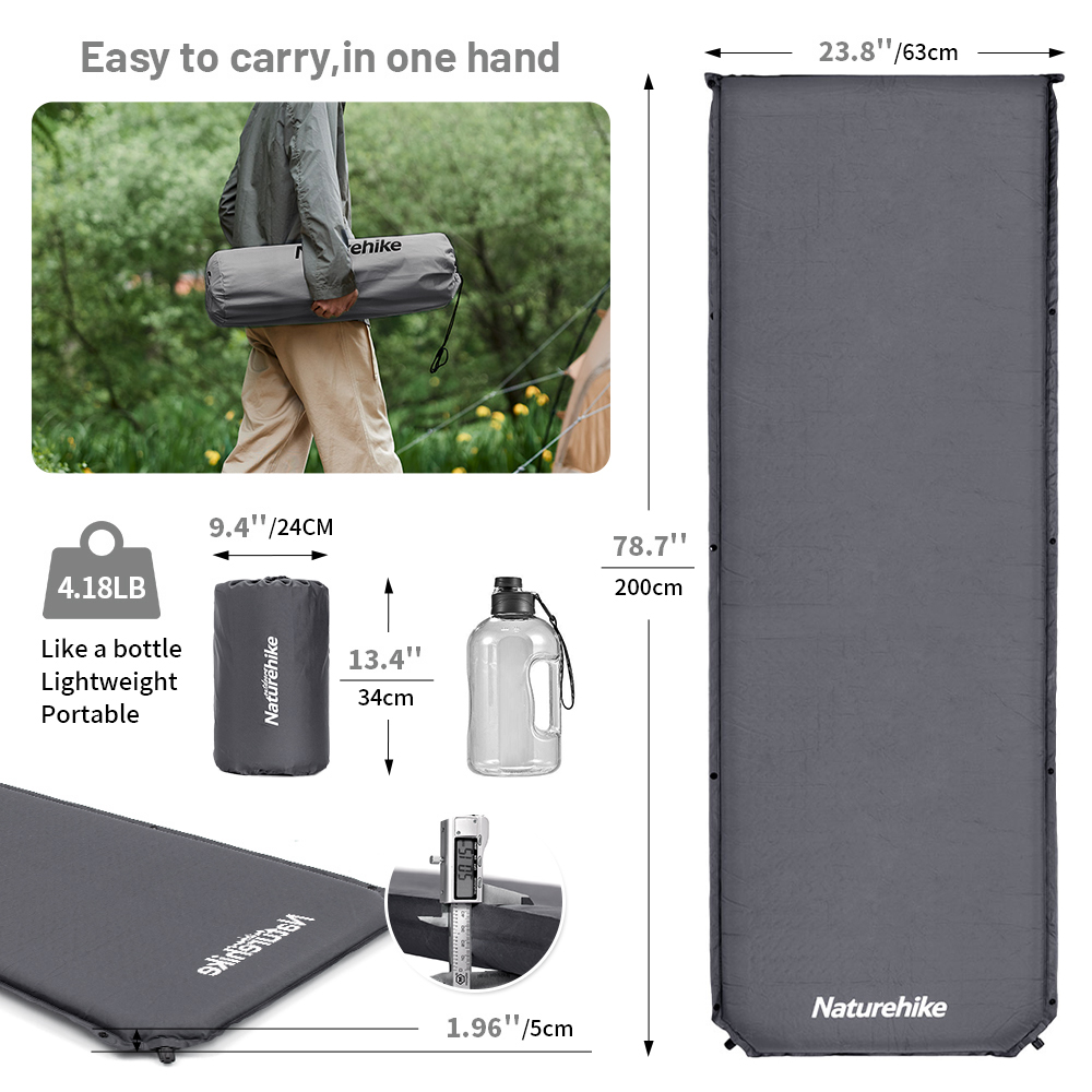 Naturehike الذاتي تضخيم فراش D - مراجعة Outdoor Inflatable Camping Tent With Air Pump وسعره