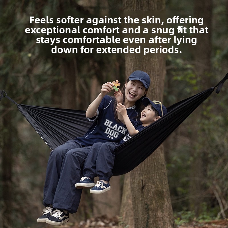 أرجوحة باراشوت سوداء اللون من  - مراجعة Outdoor Camping Hammock وسعره
