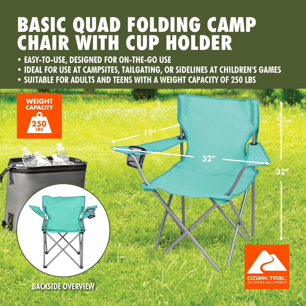 كرسي تخييم قابل للطي مع حامل أ - مراجعة Camping Quad وسعره
