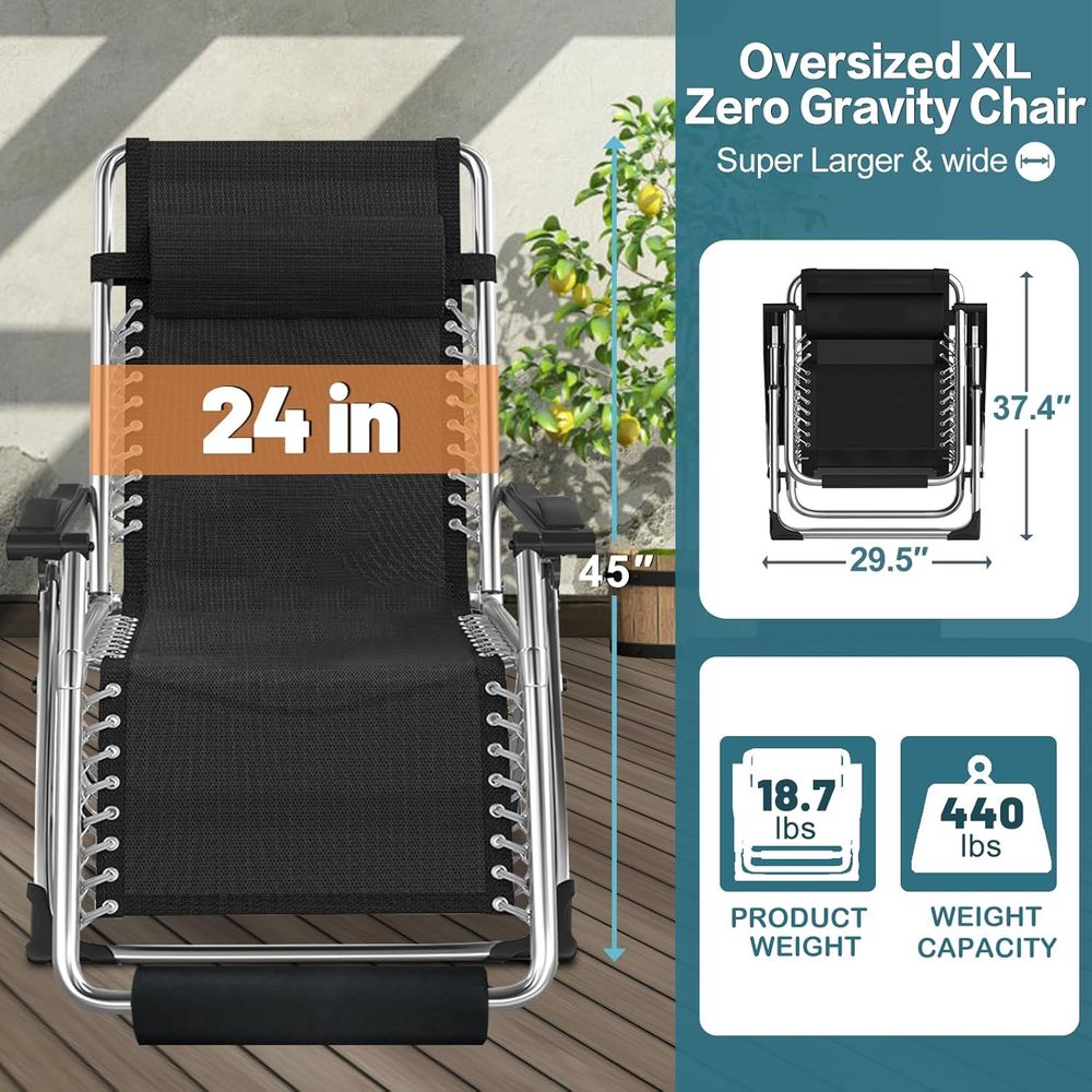 كرسي استرخاء واسع بدون جاذبية  - مراجعة Outdoor Oversized Camping Chair وسعره