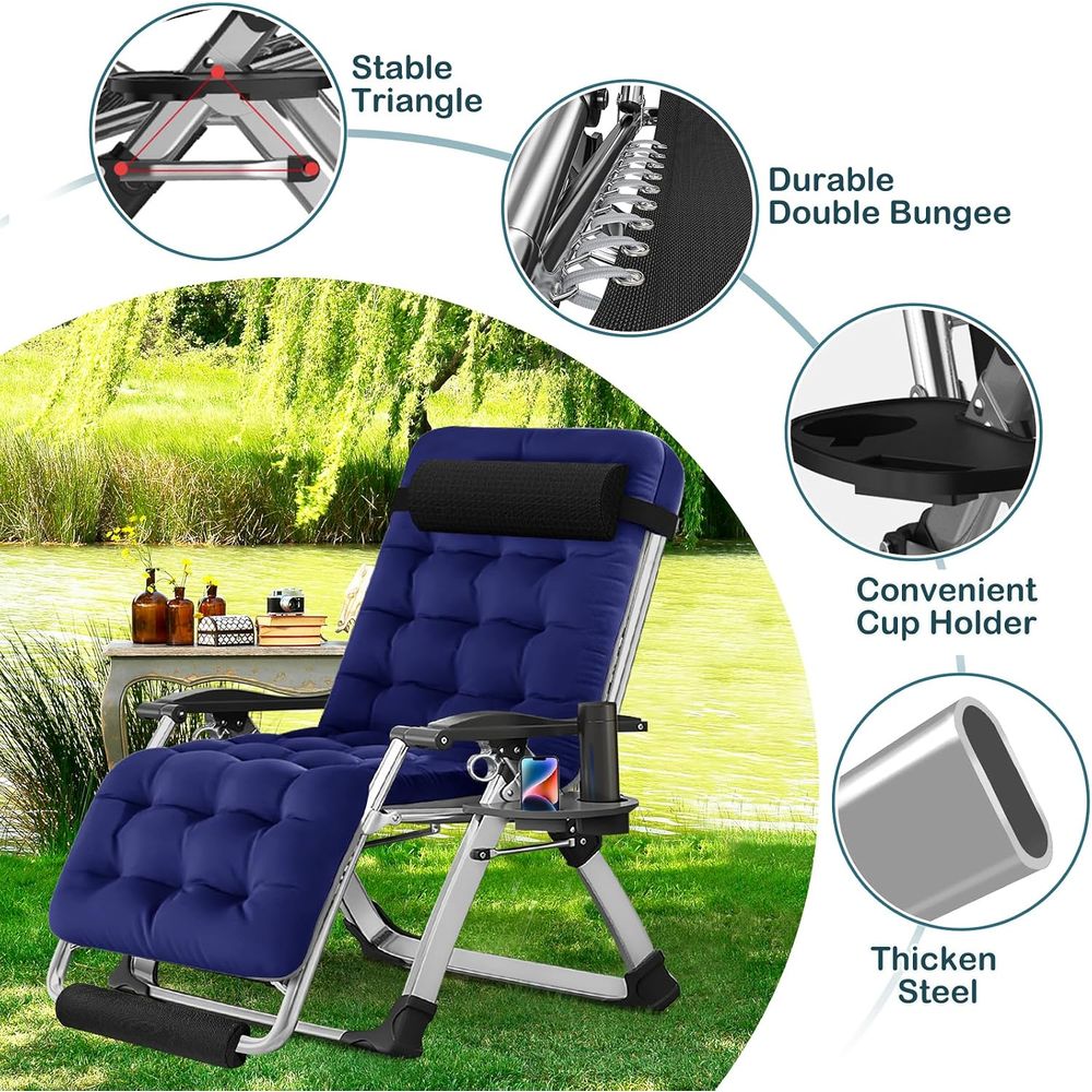 كرسي استرخاء واسع بدون جاذبية  - مراجعة Outdoor Oversized Camping Chair وسعره