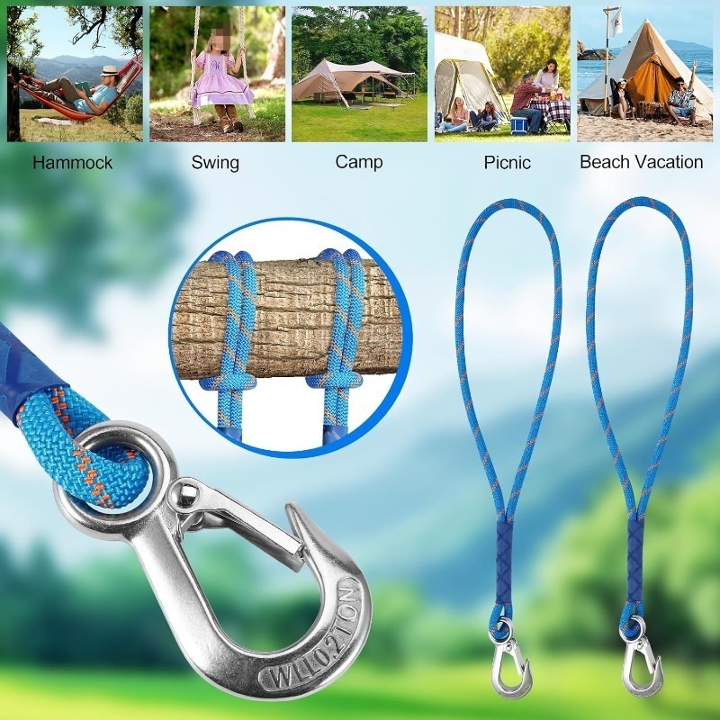 1/2 قطعة حبل نايلون بخطاف معدن - مراجعة Outdoor Camping Hammock وسعره