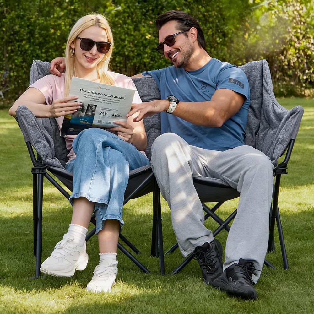 كرسي تخييم مزدوج كبير الحجم وم - مراجعة Outdoor Oversized Camping Chair وسعره