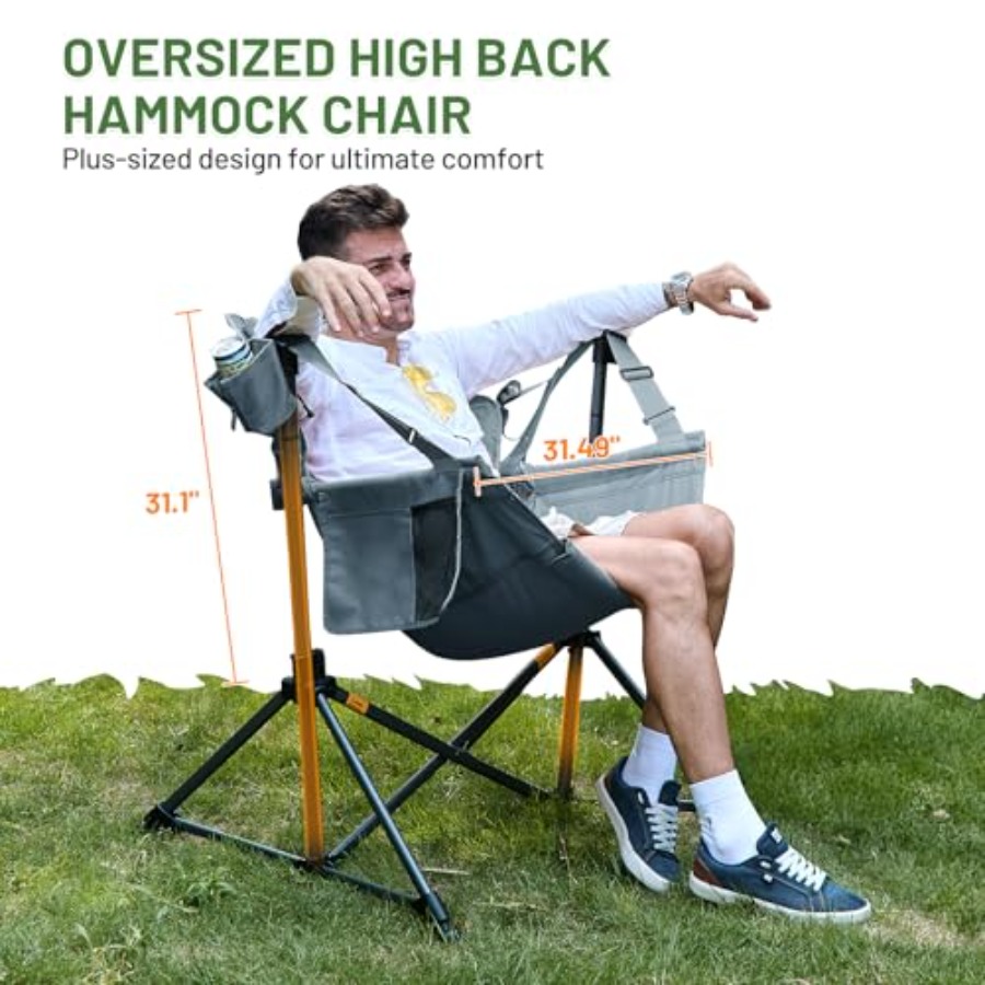 كرسي تخييم على شكل أرجوحة، كرس - مراجعة Outdoor Oversized Camping Chair وسعره