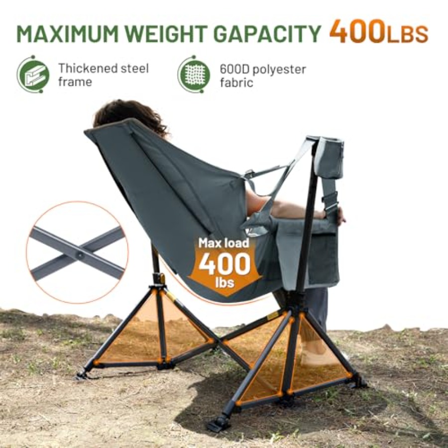 كرسي تخييم على شكل أرجوحة، كرس - مراجعة Outdoor Oversized Camping Chair وسعره
