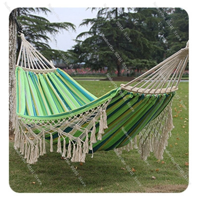 أرجوحة قماشية مزدوجة مع شراشيب - مراجعة Outdoor Camping Hammock وسعره