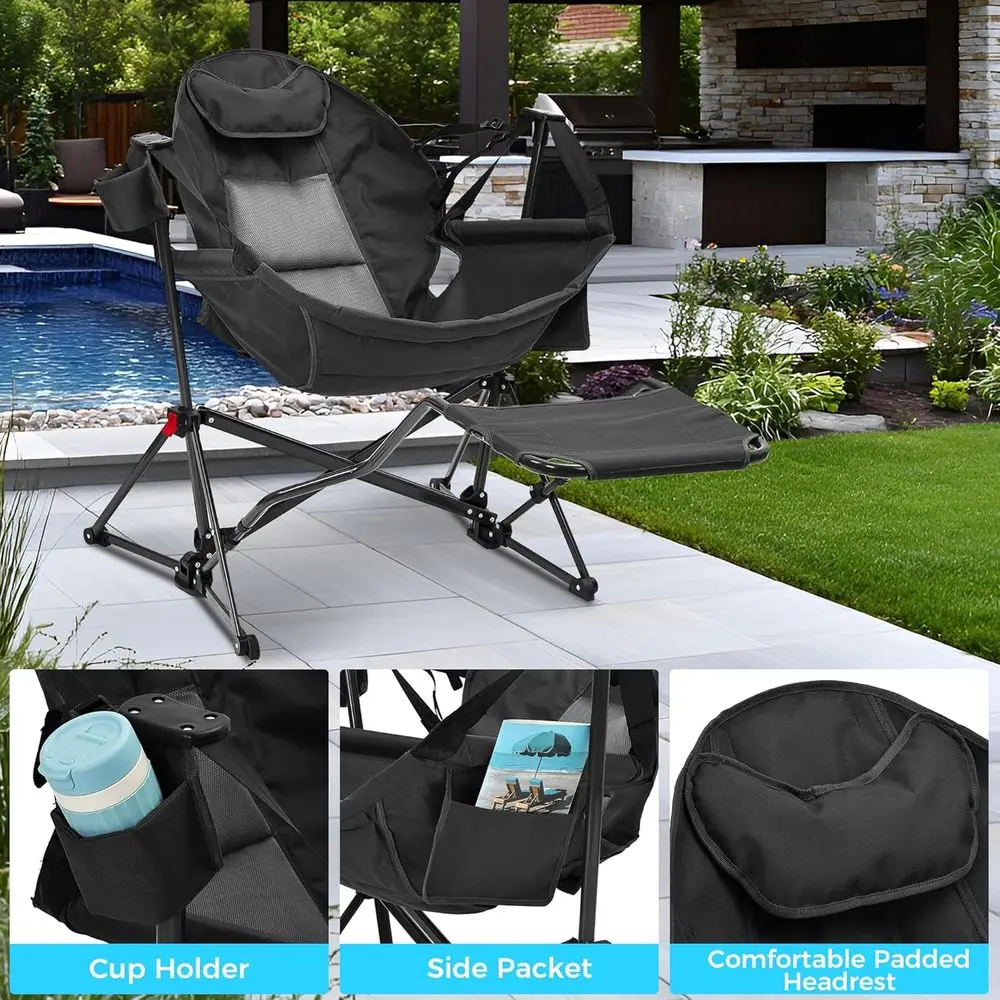 كرسي هاموك محمول كبير الحجم لل - مراجعة Outdoor Oversized Camping Chair وسعره