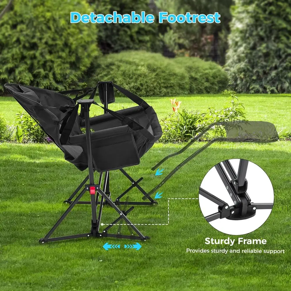 كرسي هاموك محمول كبير الحجم لل - مراجعة Outdoor Oversized Camping Chair وسعره