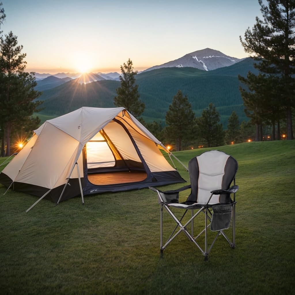 كرسي تخييم قابل للطي كبير الحج - مراجعة Outdoor Oversized Camping Chair وسعره