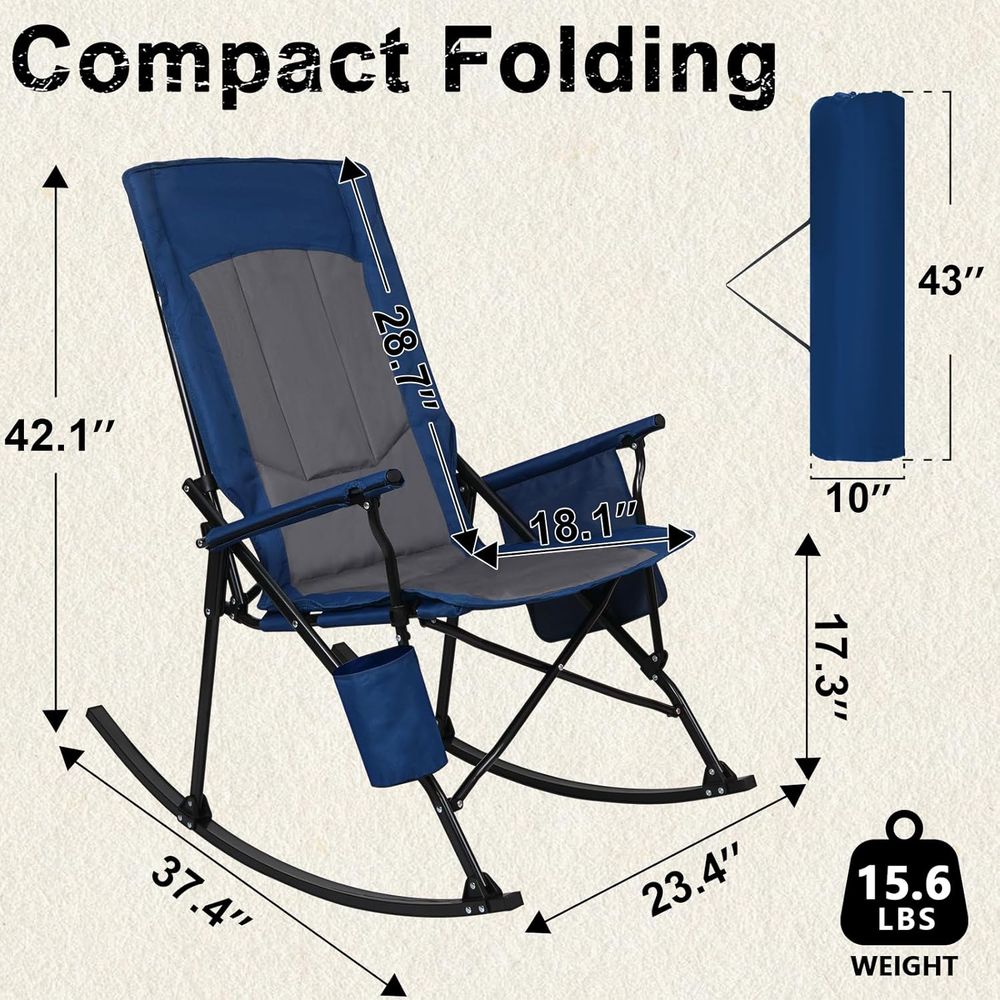 كرسي هزاز محمول عالي التحمل مع - مراجعة Outdoor Oversized Camping Chair وسعره