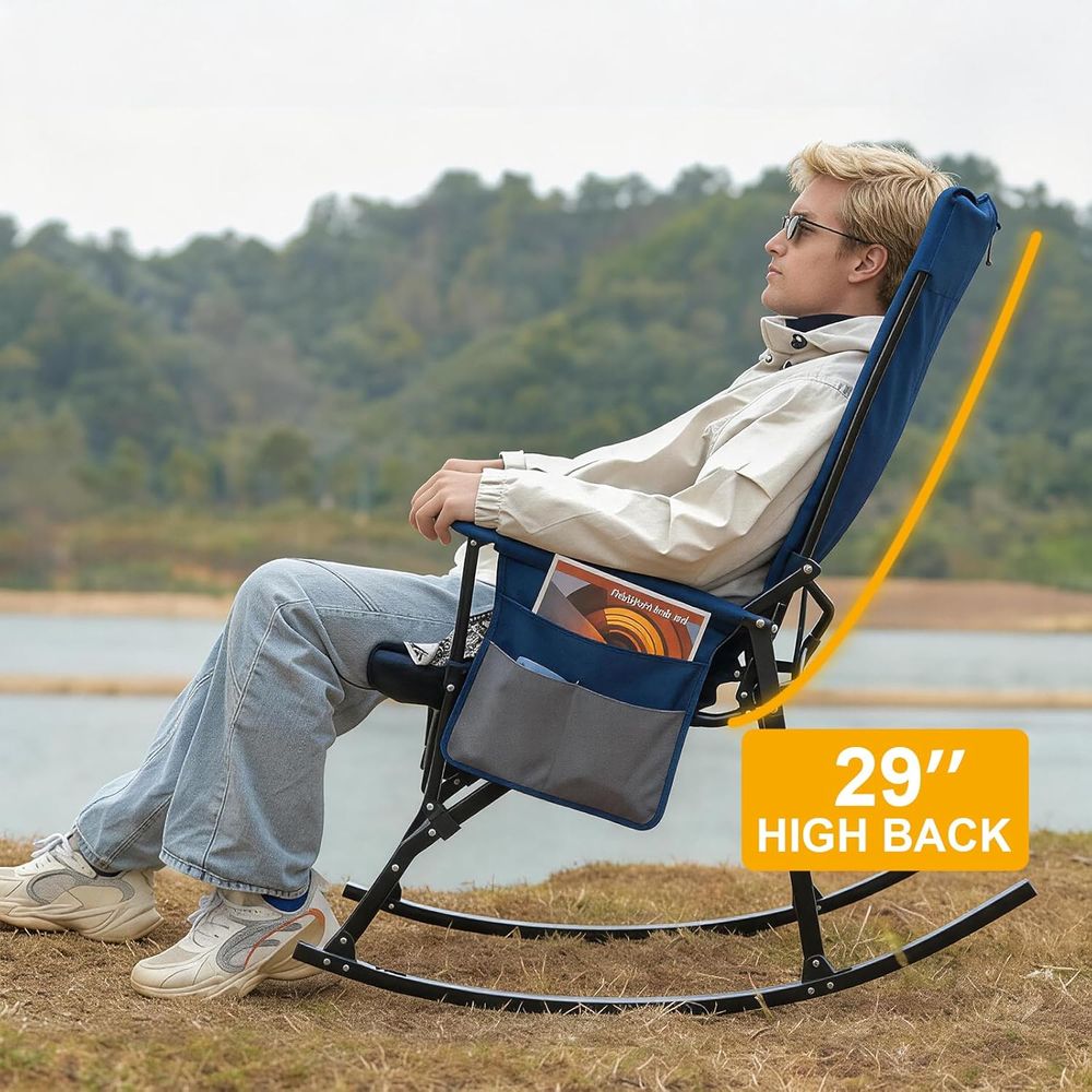 كرسي هزاز محمول عالي التحمل مع - مراجعة Outdoor Oversized Camping Chair وسعره