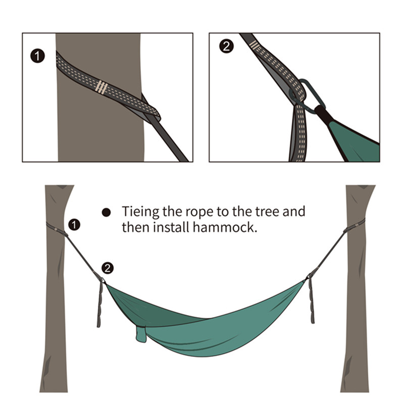 قطعتان من أحزمة أرجوحة التخييم - مراجعة Outdoor Camping Hammock وسعره