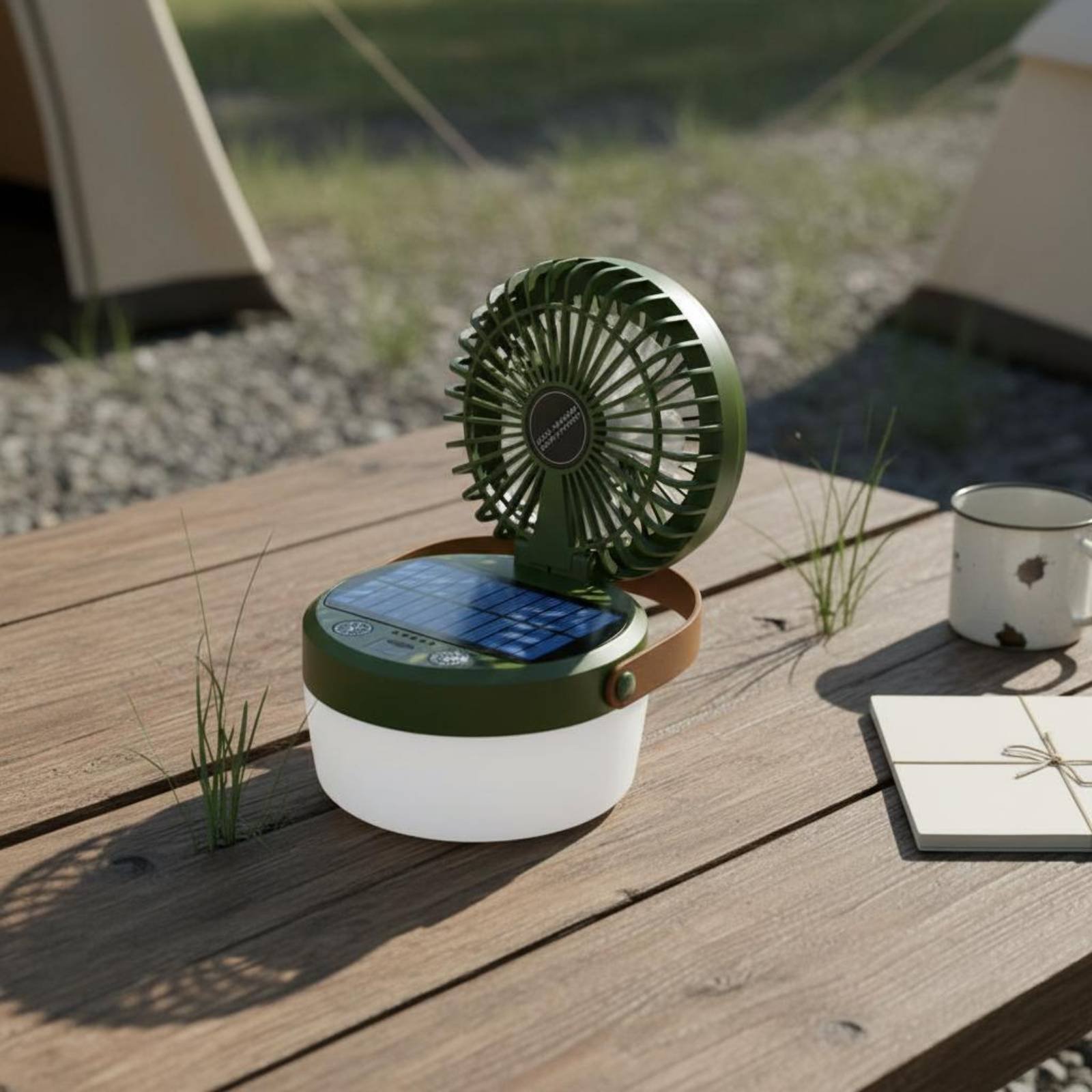 مروحة تخييم تعمل بالطاقة الشمس - مراجعة Outdoor Camping Gear وسعره