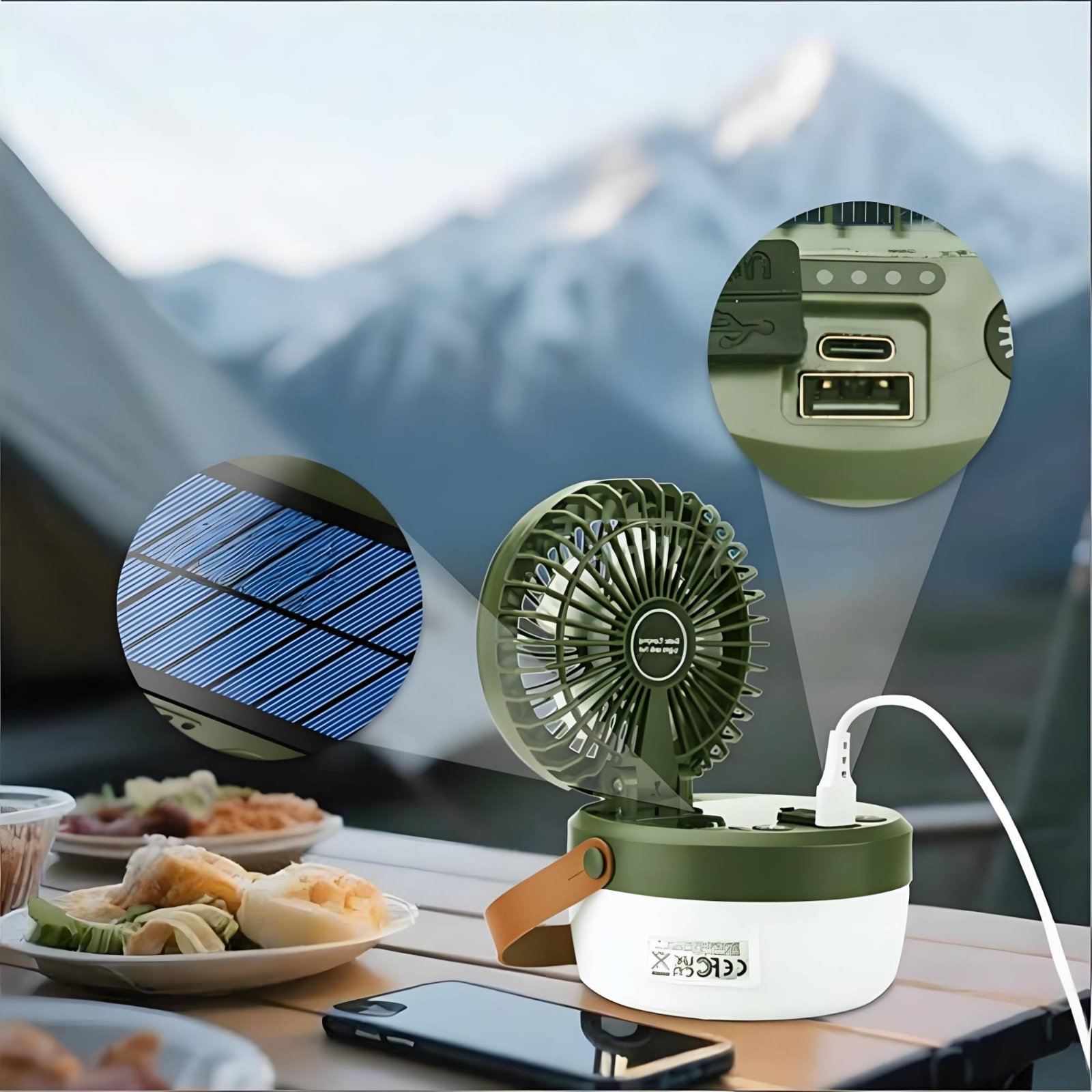مروحة تخييم تعمل بالطاقة الشمس - مراجعة Outdoor Camping Gear وسعره