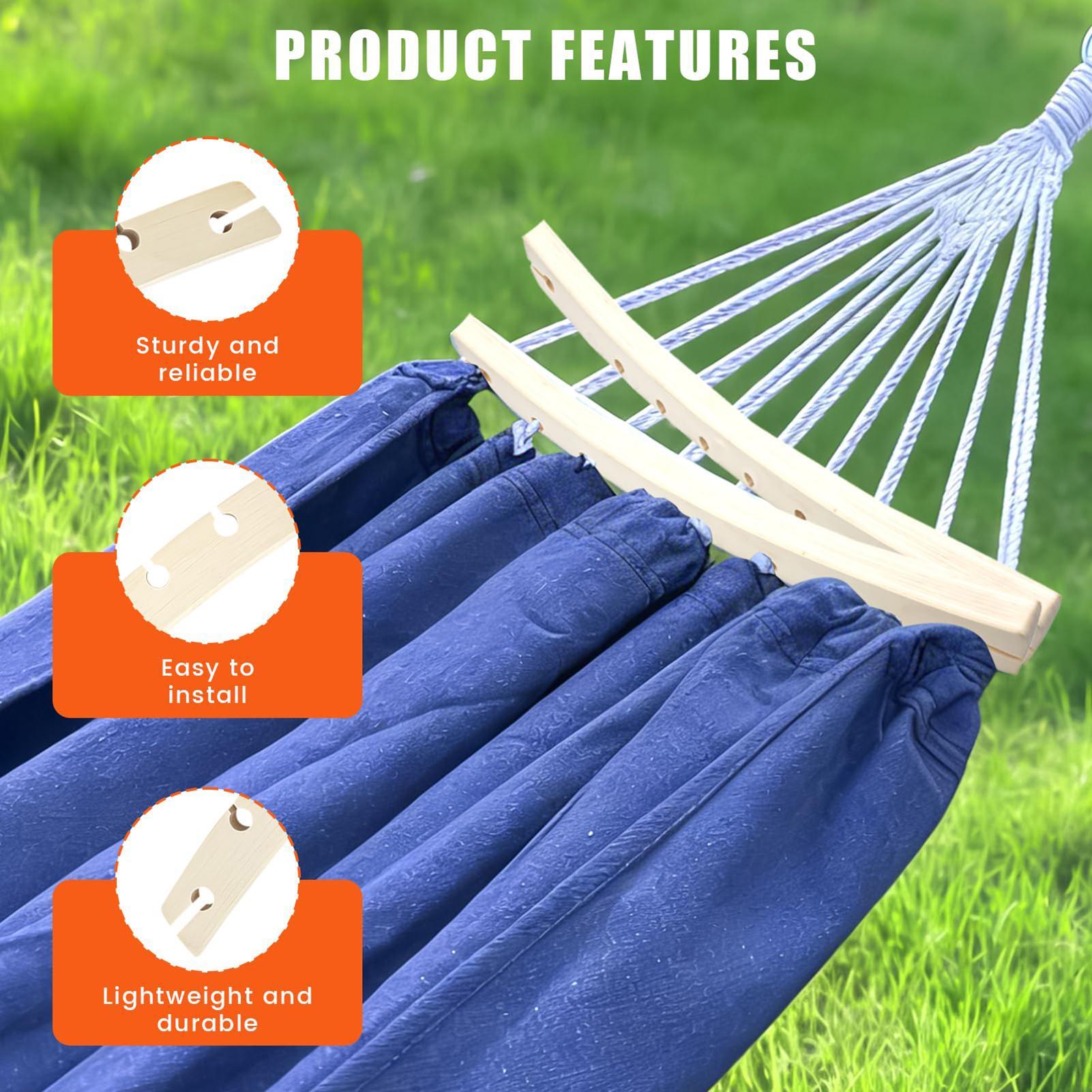 قطعتان من قضبان التثبيت الخشبي - مراجعة Outdoor Camping Hammock وسعره