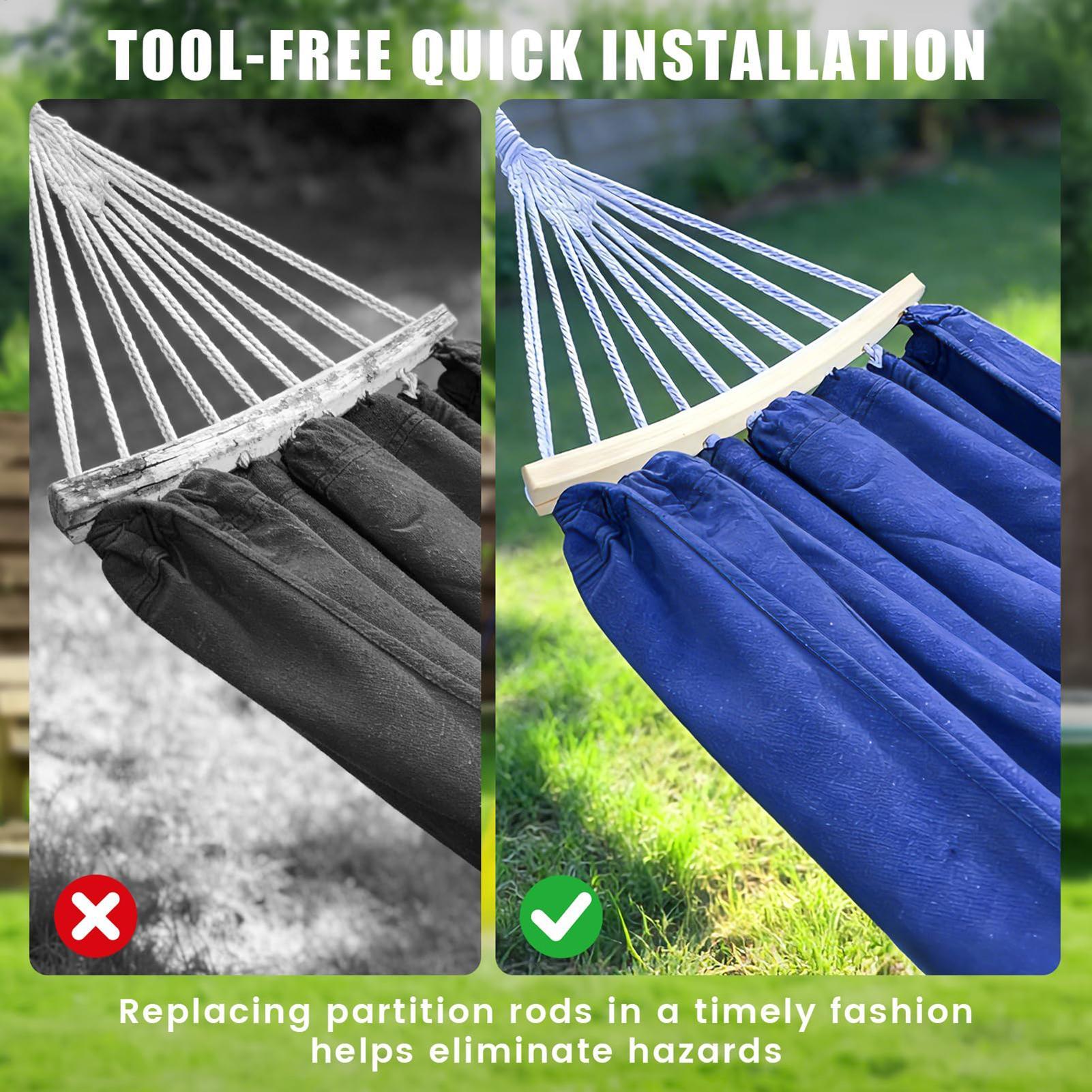 قطعتان من قضبان التثبيت الخشبي - مراجعة Outdoor Camping Hammock وسعره