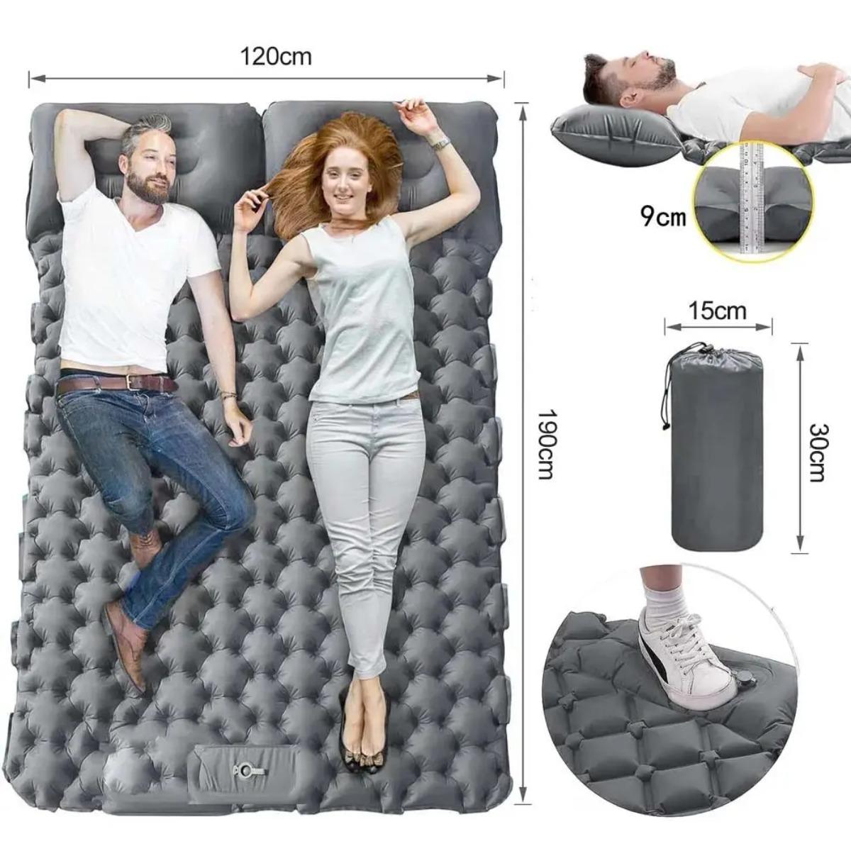 فراش هوائي قابل للنفخ فردي ومز - مراجعة Outdoor Camping Mat Waterproof وسعره