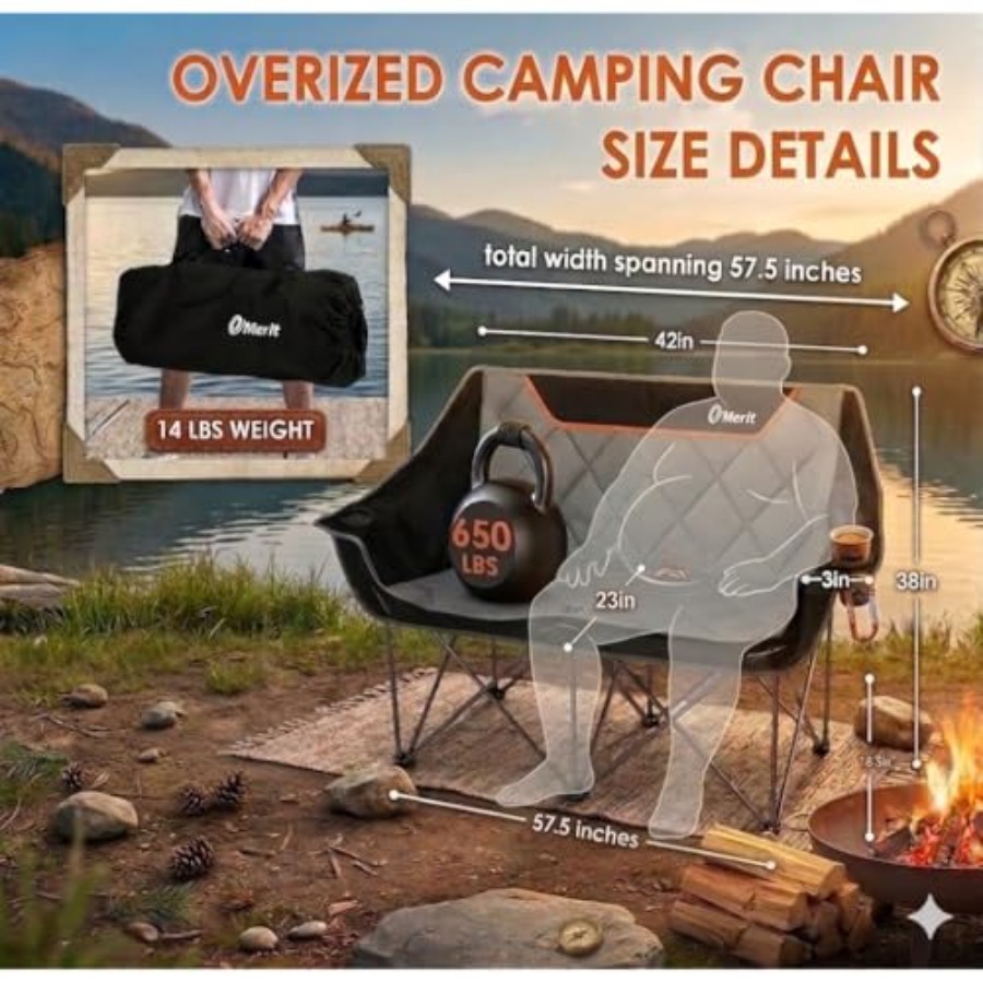كرسي تخييم كبير الحجم مبطن بال - مراجعة Camping Quad وسعره