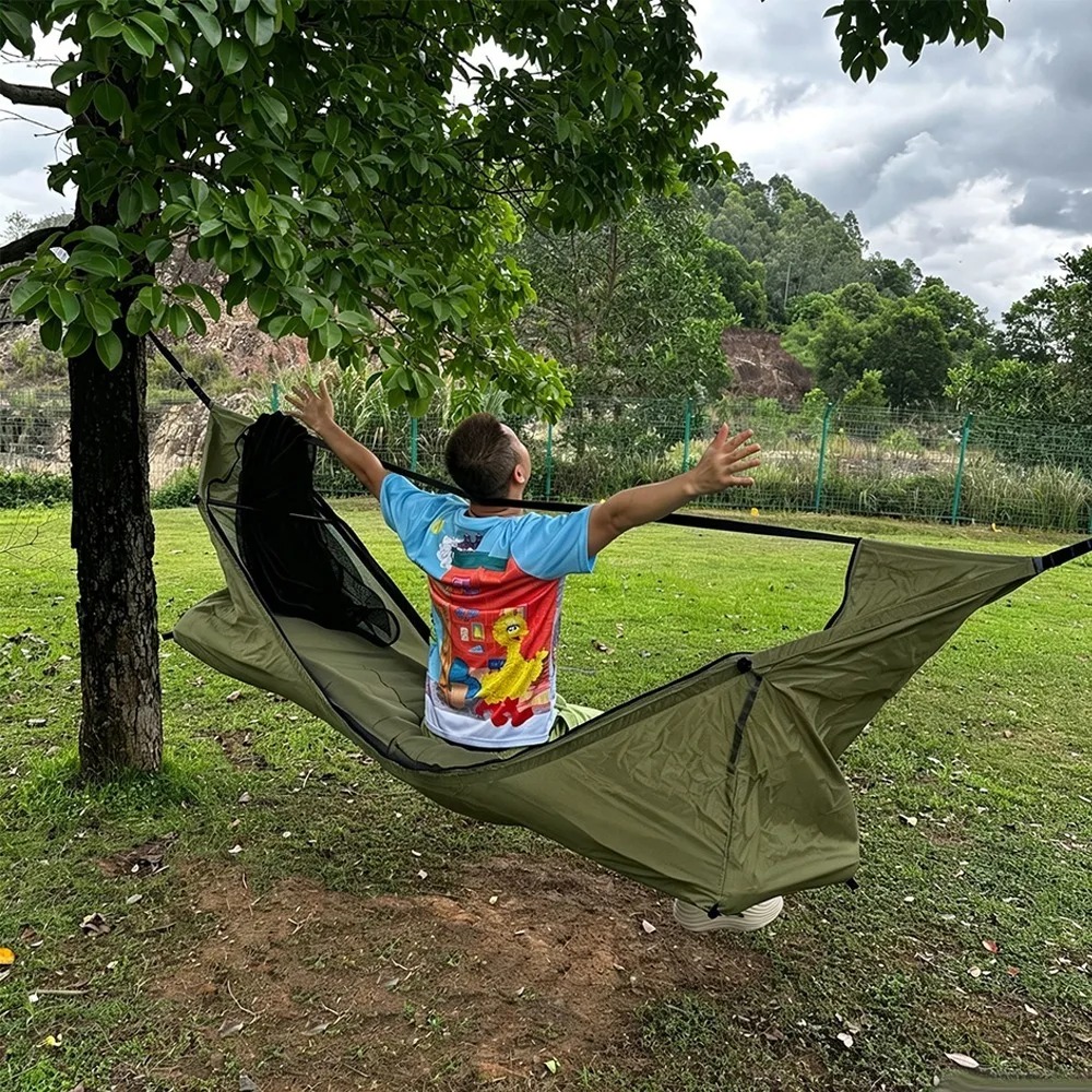 أرجوحة مسطحة مع شبكة ضد البعوض - مراجعة Outdoor Camping Hammock وسعره