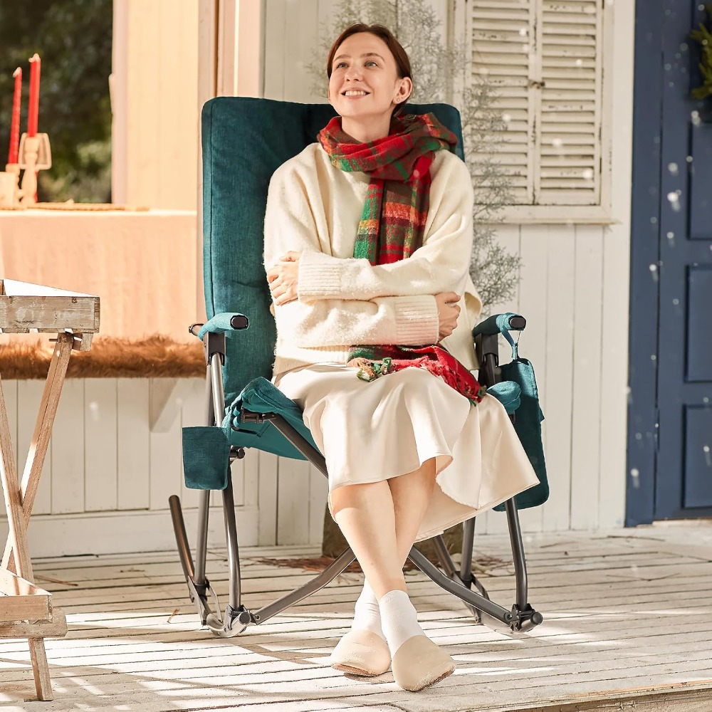 كرسي تخييم هزاز قابل للطي كبير - مراجعة Outdoor Oversized Camping Chair وسعره