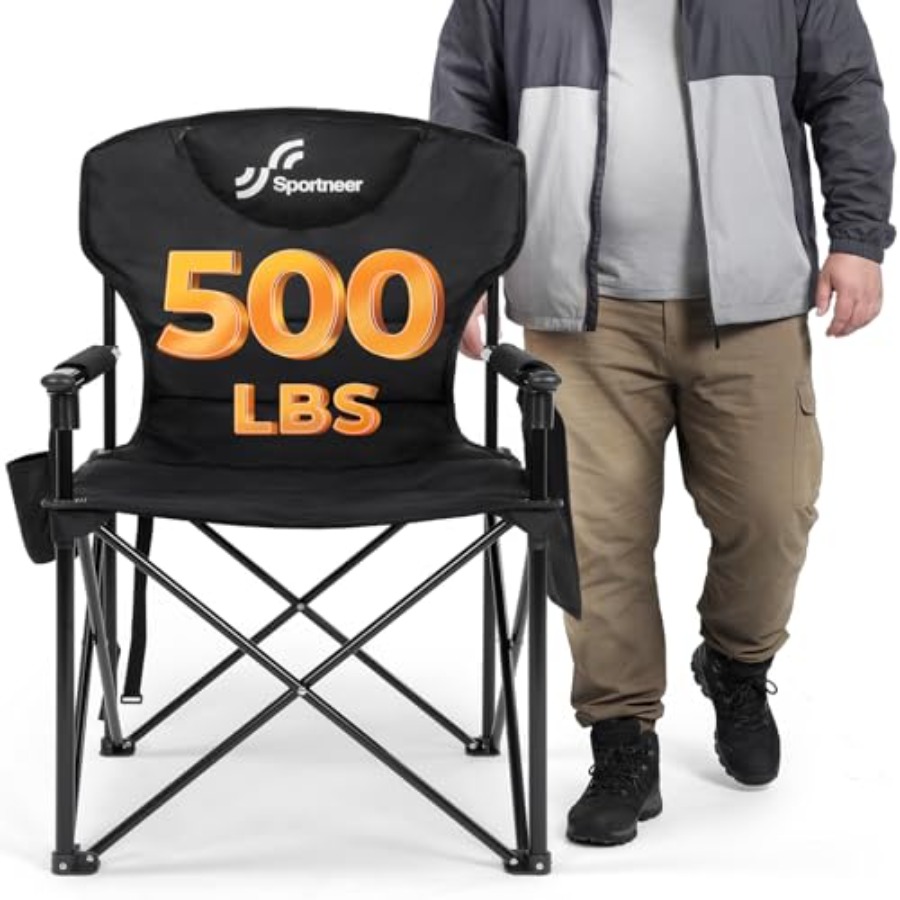 كرسي تخييم خارجي: هيكل فولاذي  - مراجعة Outdoor Oversized Camping Chair وسعره