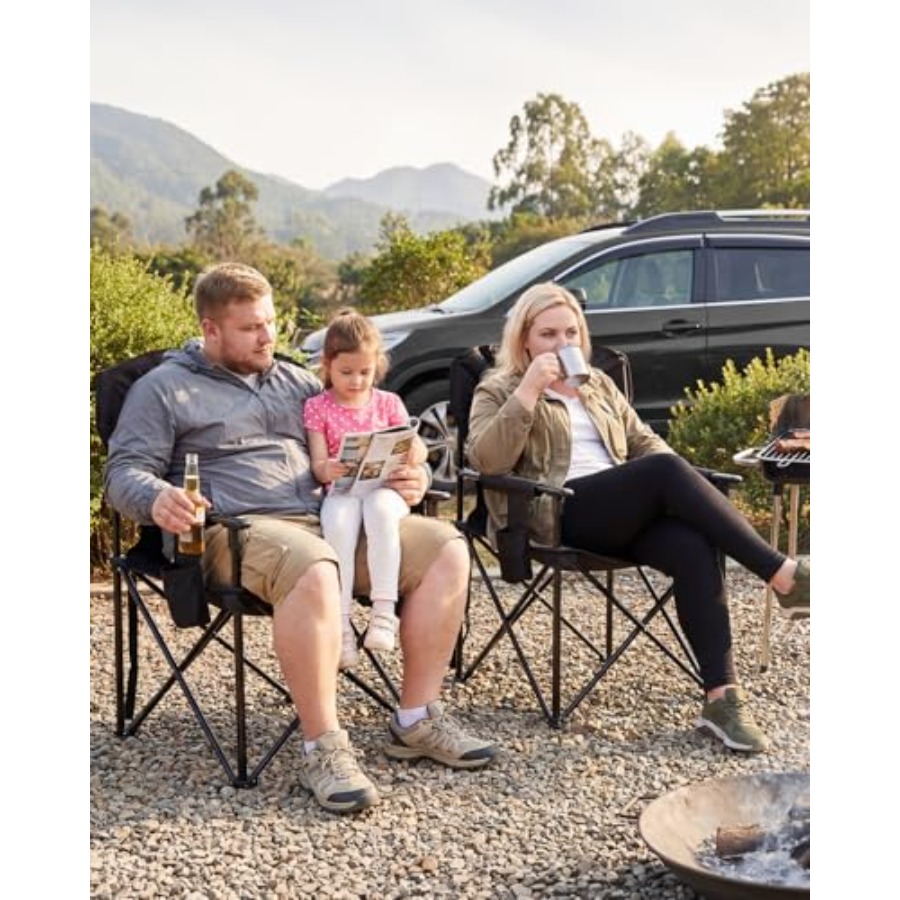 كرسي تخييم خارجي: هيكل فولاذي  - مراجعة Outdoor Oversized Camping Chair وسعره