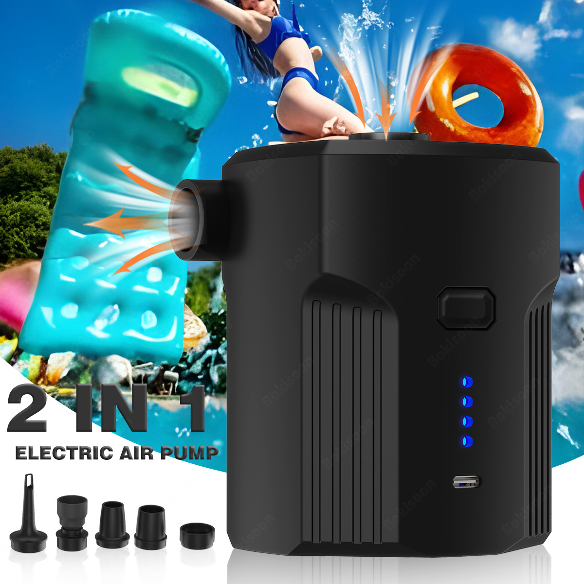 مضخة هواء كهربائية محمولة للمط - مراجعة Outdoor Inflatable Camping Tent With Air Pump وسعره
