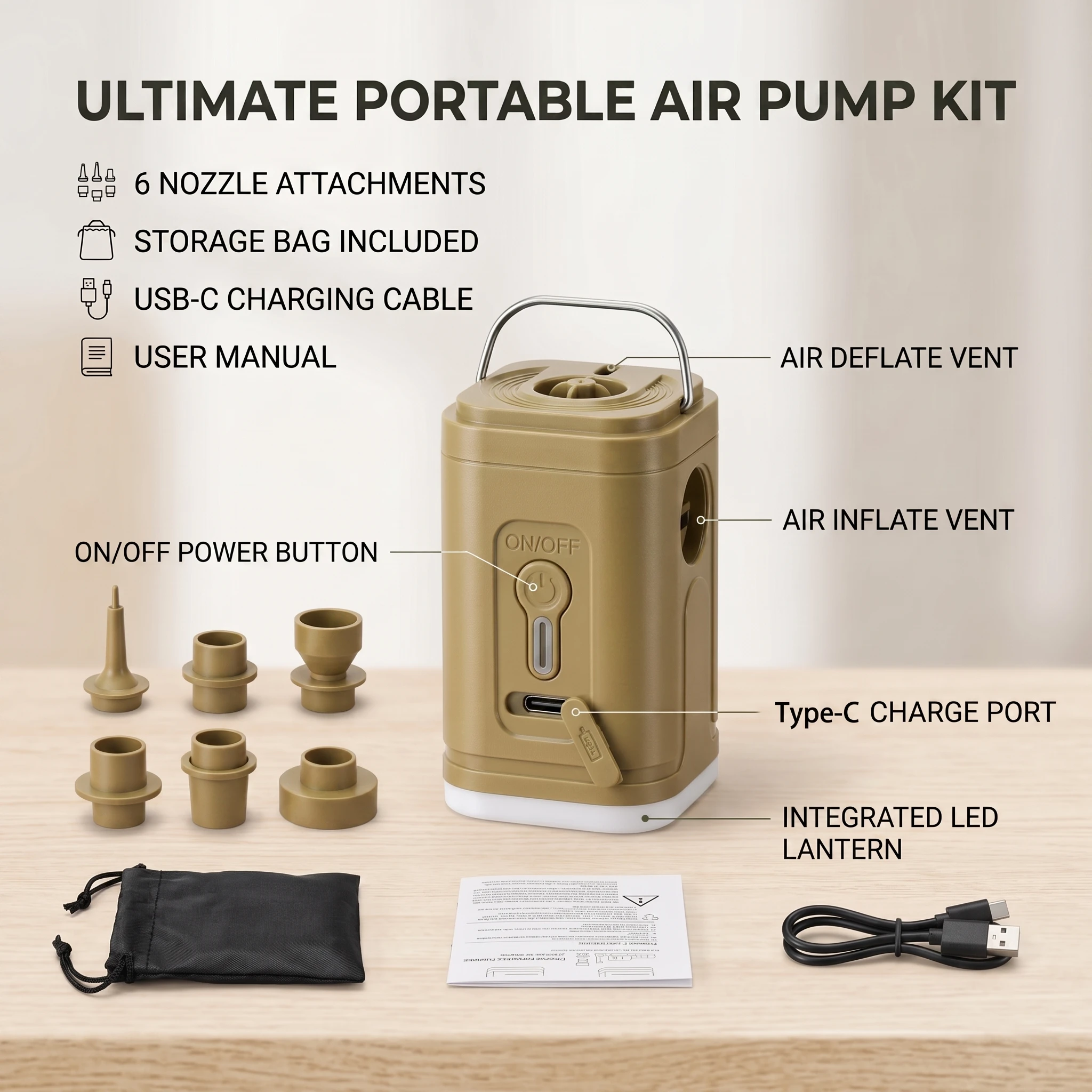 مضخة هواء صغيرة لاسلكية محمولة - مراجعة Outdoor Inflatable Camping Tent With Air Pump وسعره