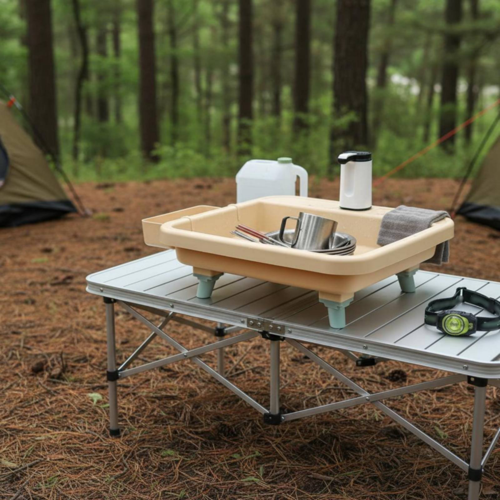 محطة غسيل يدوية محمولة بزر واح - مراجعة Outdoor Camping وسعره