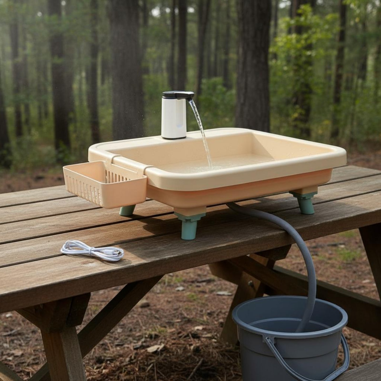محطة غسيل يدوية محمولة بزر واح - مراجعة Outdoor Camping وسعره